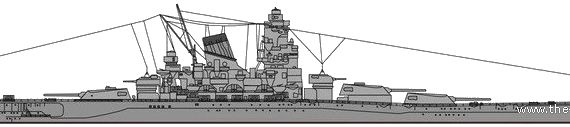 Корабль IJN Yamato [Battleship] (1938) - чертежи, габариты, рисунки